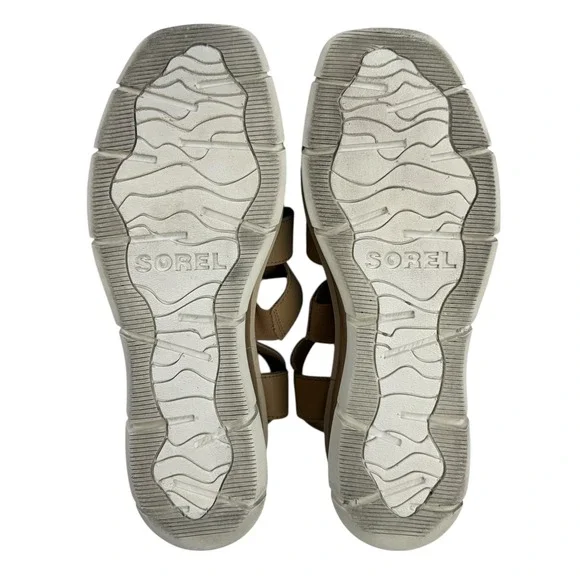 Sorel Joanie III Wedge Sandals Women US10 EU41 Beige Leather Platform Shoes - Picture 10 of 12